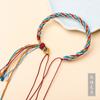 Corda de mão de tricô fino artesanal multicolorida ciclo estilo étnico tibetano pulseira acabada ajustável corda de pulseira atacado de fábrica