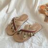 Sandalias de Playa Tejidas para Mujer, Calzado de Verano para Exteriores, Nuevo Modelo 2026, Estilo Étnico Festivo, Sandalias Planas Versátiles Casuales