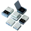 Caja de Almacenamiento de Joyería con Textura Azul al por Mayor Caja para Juego de Anillos y Pendientes Caja de Regalo para Joyería Caja de Empaque para Joyería