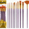 Pincéis para Pintura a Óleo de 10 Peças Mais Vendidos no Exterior com Cabos de Plástico, Pincéis para Pintura Artística, Venda Direta do Fabricante, em Estoque