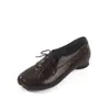 Zapatos cómodos y elegantes de punta dividida, zapatos pequeños de cordones de piel de vaca, colección de otoño 2026, tacón bajo grueso, punta redonda, piel genuina, zapatos de vestir de corte bajo para mujer