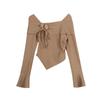 Estilo Té Estilo Suave Traje Temperamento Nicho Top Descubierto Falda Primavera para Mujer Cintura Alta Atmósfera Conjunto de Dos Piezas