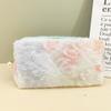 Bolsa de Cosméticos de Encaje Tie-dye Transfronteriza, Estuche Bordado con Corazón de Niña, Bolsa Octagonal con Sensación de Borla para Almacenamiento