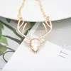 Collar de moda transfronterizo con colgante de cristal creativo al por mayor Amazon wish AliExpress cadena para suéter con cabeza de ciervo para mujer