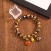 Pulsera de Vidrio Gris Fragante Pulsera de Lámina de Oro Joyería de Bestia Dorada Devoradora Accesorios Pulsera de Cuentas de Vidrio Estilo Étnico Se Puede Vender al por Mayor