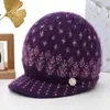Sombrero de Otoño e Invierno para Mujeres de Mediana Edad y Mayores, Gorro de Lana Tejido para Abuela, Señora Mayor, Protección contra el Frío, Calidez, Más Terciopelo, Grueso, Gorro de Lana para Mamá
