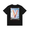 Camiseta de Verano Clásica de Manga Corta para Hombre Vlone Fog Mosaico Estampado Reflectante Marca de Moda V Grande Ajuste Holgado