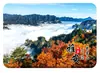 Imán de Refrigerador de Vidrio Paisaje de Ya'an Campos de Té de la Montaña Mengding Casas de Pingchuan Campos Campo de Souvenir Adorno Decorativo Magnético Cultural y Creativo