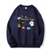 Estilo Nuevo Otoño e Invierno, Diseño Divertido con Estampado de Dibujos Animados, Rejuvenecedor, Versátil, Ropa Exterior Casual, Sudadera de Terciopelo Holgada de Manga Larga para Mujer