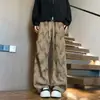 Pantalones Casuales de Otoño para Hombre Estilo Retro Americano Tie-dye Plisados con Caída Pantalones de Pierna Ancha Retro Versátiles Sueltos Cómodos para Hombre