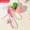 Mini Ramo Nuevo Día del Maestro con Cadena de Perlas y Llavero de Doble Cuerda, Crochet Hecho a Mano, Regalo para Maestros en el Día del Maestro