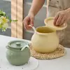 Tarro de Cerámica Resistente a Altas Temperaturas para Manteca de Cerdo Doméstica Cocina Tarro Rojo para Aceite Tapa Especial para Aceite Salpicado Tarro de Almacenamiento para Chile
