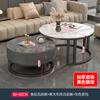 Mesa de centro de tablero de roca para sala de estar, hogar, combinación nórdica, simple, moderna, para apartamento pequeño, mesa de centro pequeña, redonda, ligera, de lujo.