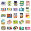 50 Adesivos de Cavala em Lata Pintados à Mão, Estilo Infantil Colorido, Impermeáveis, Desenho Animado, Decoração para Geladeira e Mesa, Adesivos Guka