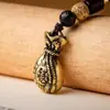 "Cai" Jucai Llavero Pequeño Monedero Colgante Retro de Latón Puro Colgante de Mano para Hombre Joyería Regalo Venta al por Mayor