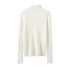 Outono e Inverno 2026 Novo Estilo Gola Meia-Alta de Renda Cashmere Slim Fit Versátil Suéter de Manga Longa Malha Base para Mulheres