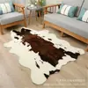 Tapete Integral Estilo Nórdico Americano Transfronteiriço, Couro Sintético de Vaca, Tapete com Padrão de Vaca e Pelo Sintético de Animal, Tapete para Mesa de Centro de Sala de Estar e Cama