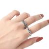Anillo de amor hueco retro, personalidad de moda femenina, anillo de cola de dedo índice, anillo de cola de dedo meñique, nicho de viento frío, joyería de plata lisa