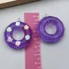 Anillo de Natación Transparente de Resina Simulada Colgante para Llavero Accesorios de Joyería DIY Llavero de Bolso Colgante para Collar