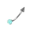 Stud para Sobrancelha Pontiagudo Opala Morning Glory Stud Curvo F136 Liga de Titânio Rosca Interna Stud para Sobrancelha Hot Girl Stud Dente de Tigre Acessório para Piercing