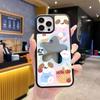 Funda de Teléfono Espejo de Cachorro de Orejas Caídas Estilo Coreano Caricatura Iphone17 Helado Cereza Nube Espejo de Maquillaje Funda de Teléfono