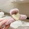 ¡Liquidación! Pinzas para el Cabello de Peluche Coreanas, Elegantes y Versátiles, Pinzas de Peluche con Forma de Corazón para la Parte Trasera de la Cabeza, Estilo Otoño e Invierno