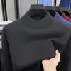 Suéter de lana de cuello alto medio para hombre transfronterizo, nuevo suéter de punto casual de otoño e invierno, engrosado y cálido, adecuado como capa interior