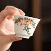 Taza de Té Floral Pintada a Mano de Porcelana Blanca de Dehua Taza Maestra de Porcelana de Jade Grasa de Cordero Taza Japonesa para Cata de Té Kung Fu Taza Individual de Cerámica Tazón de Té