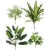Plantas Verdes de Simulación Planta de Helecho Mampara de Pared Paisajismo Flores y Césped Artificial Decoración de Arreglo Floral Flor Césped Verde Tallo Único Flor de Plástico Tejido