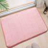 Tapete de Chão Absorvente de Veludo Coral para Banheiro Tapete de Pé Antiderrapante para Banheiro Simples Cor Pura Acolchoado Bordado Carpete Tapete de Entrada para Casa
