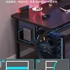 Escritorio de computadora, escritorio para gaming, juego de escritorio y silla de oficina, escritorio sencillo para estudiar en casa, con estantes de almacenamiento, apto para dormitorios, para estudiar y escribir
