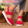 Moda Europeia e Americana Verão Novo Bico Redondo 7 Cores Sandálias Femininas de Salto Alto Estoque Pronto Transfronteiriço 36-44 Sandálias Plataforma Atacado