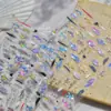 Adesivos de Unha Metálicos Transfronteiriços Flash Ins Pequenos Frescos Adesivos de Unha Peixe Metálico Material de Adesivo de Unha Vestível
