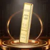 Carregador isqueiro barra de ouro para enriquecer rápido, design criativo de barra de ouro, isqueiro com fio de aquecimento elétrico, à prova de vento e portátil, perfeito como presente