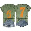 Camiseta Estampada Tendência Manga Curta Plus Size 100kg para Mulheres, Estilo Verão, Caimento Solto, Marca de Moda High Street, Camiseta Básica Gola V