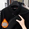 Suéter Masculino com Forro de Fleece, Veludo de Raposa da Neve Espesso, Tricô Quente de Inverno, Camada de Base Térmica de Luxo Leve para Homens Jovens e de Meia-Idade