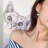 Pendientes de perla con forma de nariz de cerdo del Arco del Triunfo, estilo francés retro elegante de alta sociedad femenina, diseño de nicho, pendientes de alta calidad