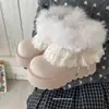 Botas de Neve com Solado Grosso, Forradas com Lã e Espessas para Mulheres Baixas, Modelo Novo Quente de Inverno 2026, Botas de Neve Antiderrapantes para Mulheres