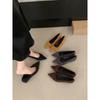 Zapatos Planos Retro Franceses para Commuter con Punta Fina y Tacón Grueso para Mujer 2025 Nuevo Estilo con Encaje para Falda Zapatos de Abuela para la Noche Zapatos de Trabajo