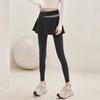 Calça-Saia de Cintura Alta Levanta Bumbum Justa com Sensação de Pele Cobertura de Quadril Falsa de Duas Peças Calça para Academia Pilates Treinamento Yoga Esportes Corrida