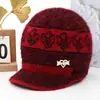 Gorro de punto de otoño e invierno para madre de mediana edad y anciana, cálido para mujer, con felpa adicional, protección contra el frío, gorro de lana para señora mayor, gorro de algodón con protección para las orejas de la abuela
