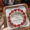 Fabricante de Jade y Artículos de Jade de Zhenping Venta al por Mayor Pulsera de Cuentas de Ágata Roja Calidad 7A Carniola Roja Natural Pulsera Multicapa