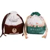 Em estoque rolo de toalha de limpeza toalha bolsa com cordão bolsa de embalagem de toalha facial descartável bolsa com cordão transparente fosca portátil
