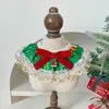 Collar de Encaje Navideño para Mascotas Collar con Estampado de Papá Noel para Gato Decoración de Collar para Perros Pequeños y Medianos