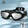 Gafas de Natación Transparentes con Marco Grande Electroplateado para Adultos Gafas de Buceo Impermeables Antivaho de Alta Definición Gafas de Buceo 9100