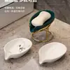 Jabonera ligera de lujo con escurridor, sin perforaciones, bandeja creativa para el hogar