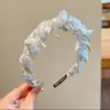 Diadema con Diseño de Corona Alta para Hacer que el Rostro Parezca Más Pequeño, Lujo Ligero, Antideslizante, Tejido, Patrón de Cuadros y Lunares, Sensación de Alta Gama para Adultos y Mujeres Jóvenes