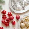 Novos enfeites de Natal de vidro transfronteiriços, apresentando formas únicas, designs listrados, estrelas de cinco pontas e bolas em formato de cebola, um conjunto para decorar árvores de Natal