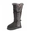Botas de Nieve de Suela Gruesa para Mujer 2026 Invierno Nuevas Antideslizantes Cálidas Zapatos de Algodón del Noreste Hebilla de Dos Vías de Uso Botas Largas de Piel