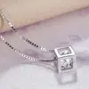 Collar de cubo de Rubik Suijue love para mujer cadena de clavícula de plata cadena de clavícula de plata 925 collar de cubo de agua colgante japonés coreano al por mayor
